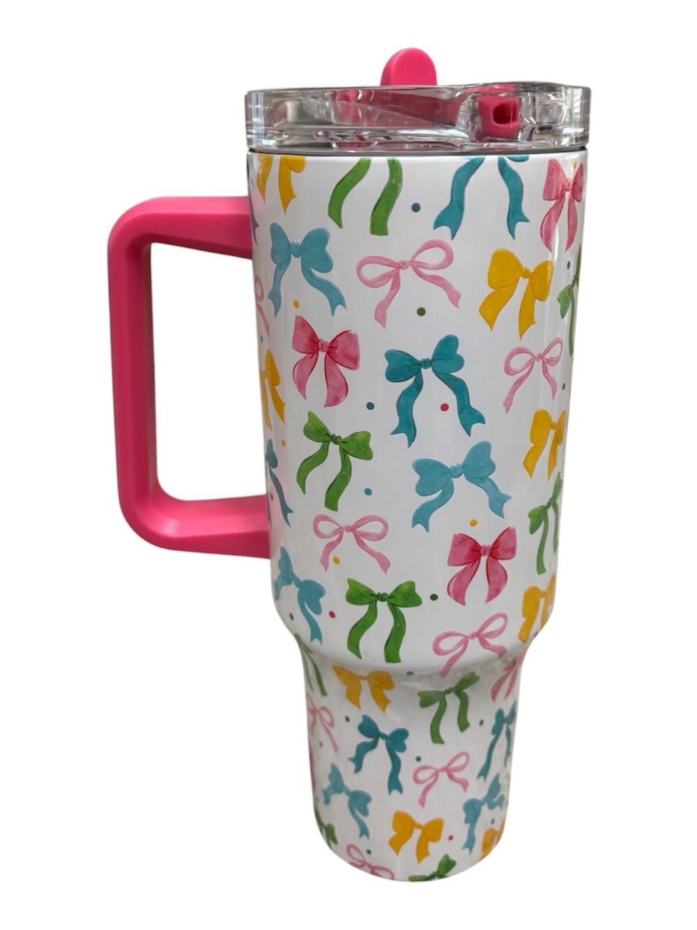 Insulated tumbler with bow pattern - NWT